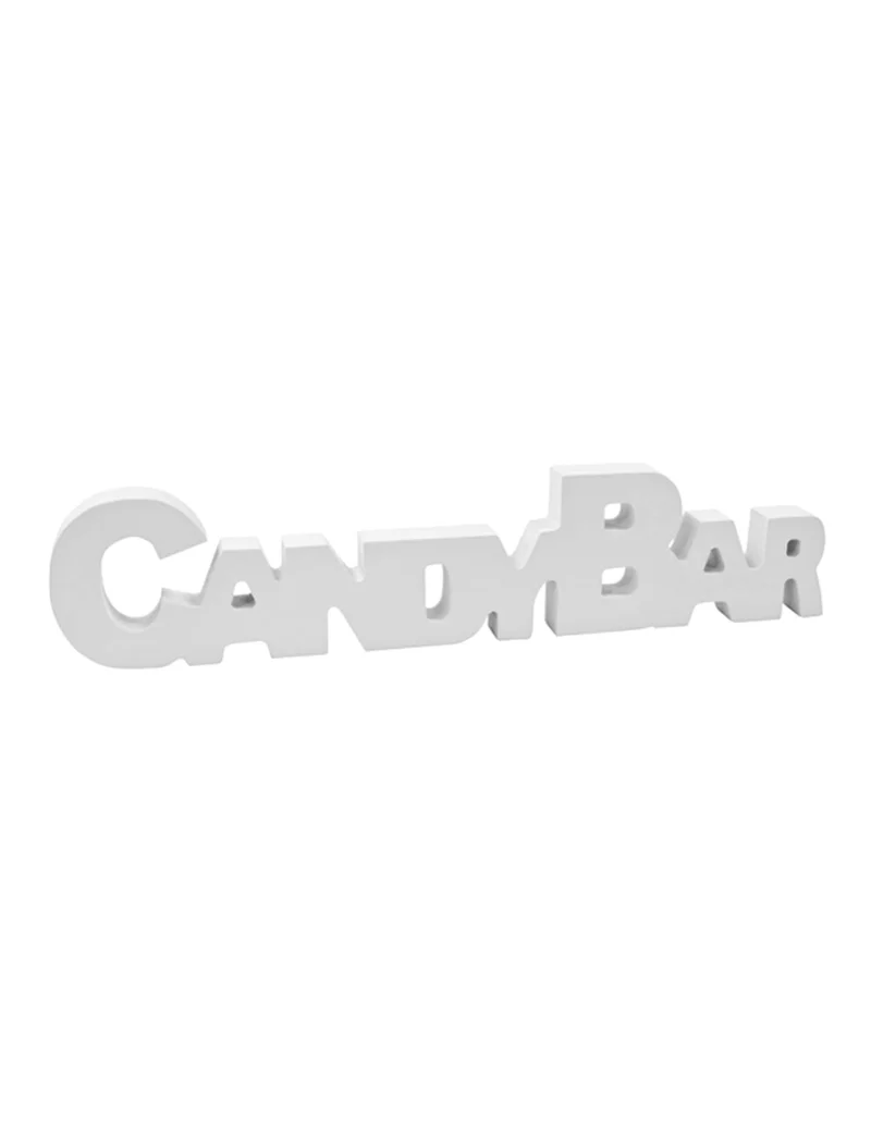 Tischdekoration aus Holz Candy Bar weiß 27 cm Hochzeit