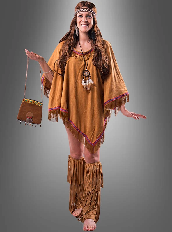 Wandelbarer Poncho mit Fransen Hippie Indianer