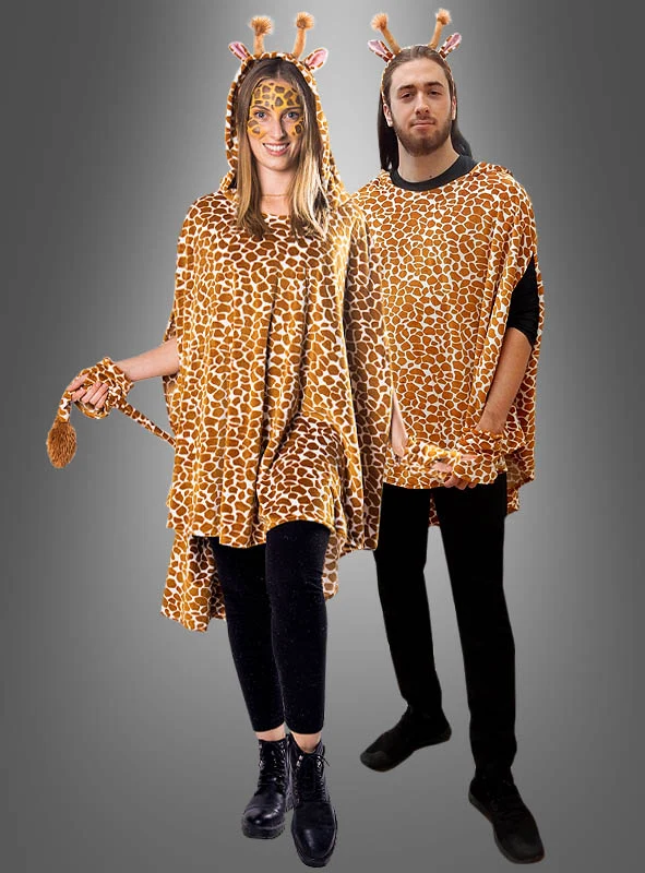 Plüsch Giraffe Poncho mit Haarreif S-XXXL