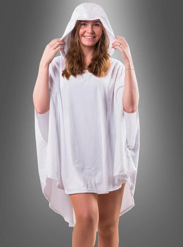 Wandelbarer weißer Poncho aus Plüsch S-XXXL