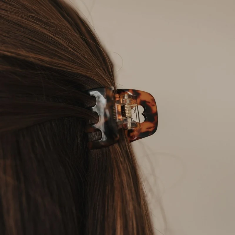 Eulenschnitt Haarspange klein Herz Amber