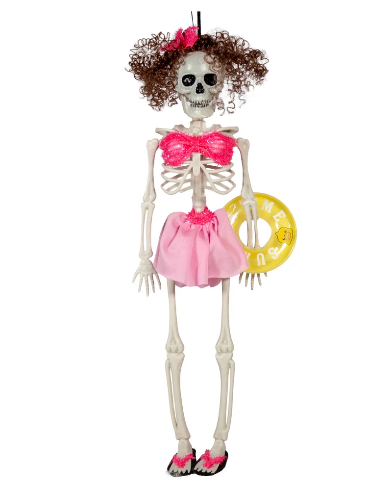 Summerween Mrs. Skelettfigur mit Schwimmreifen 40cm