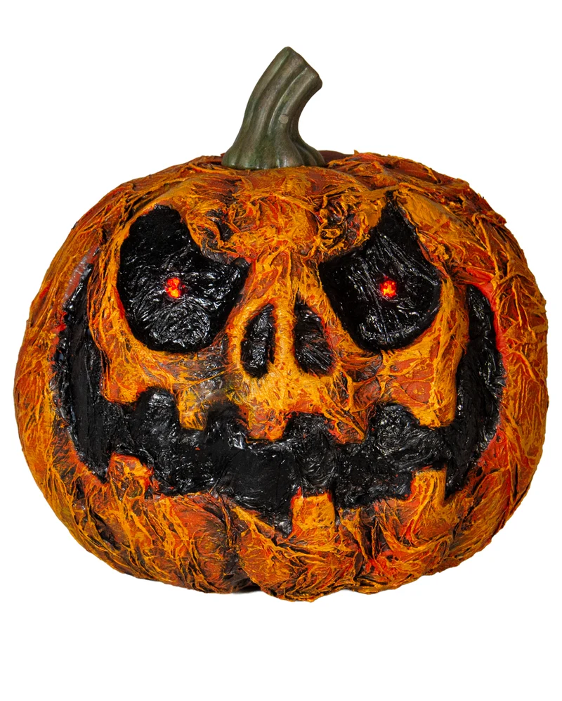 Verrotteter Halloween Kürbis mit LED Augen 21cm
