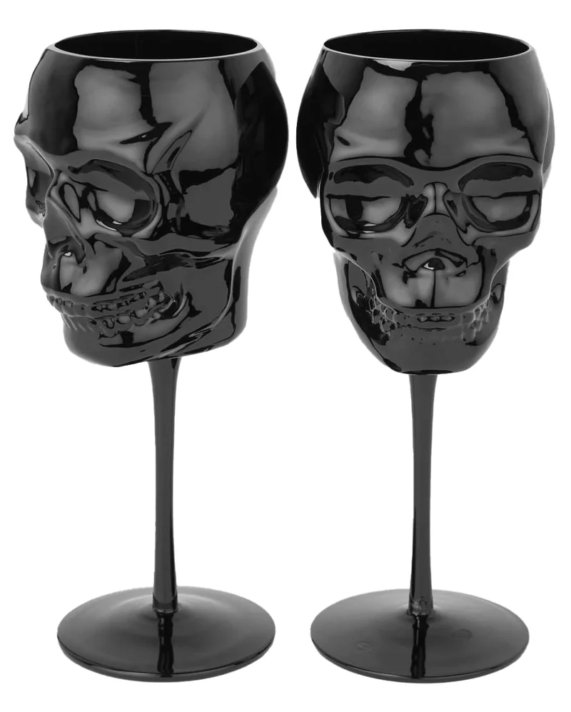 Cranium Weinglas Schwarz 2er Set KILLSTAR