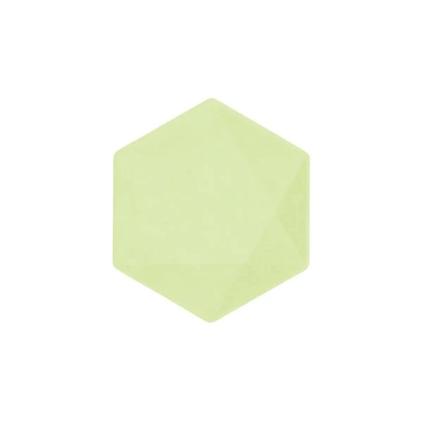 Hellgrüne Schilder Sechseck 15,8cm 6Stk