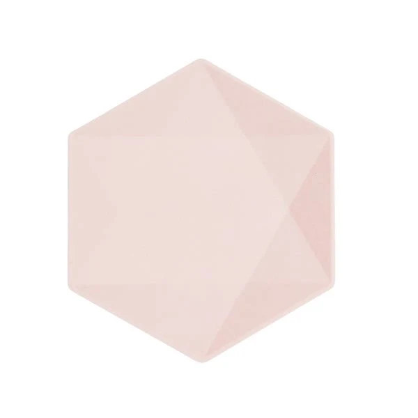 Rosa Teller Sechseck 20,8cm 6Stk