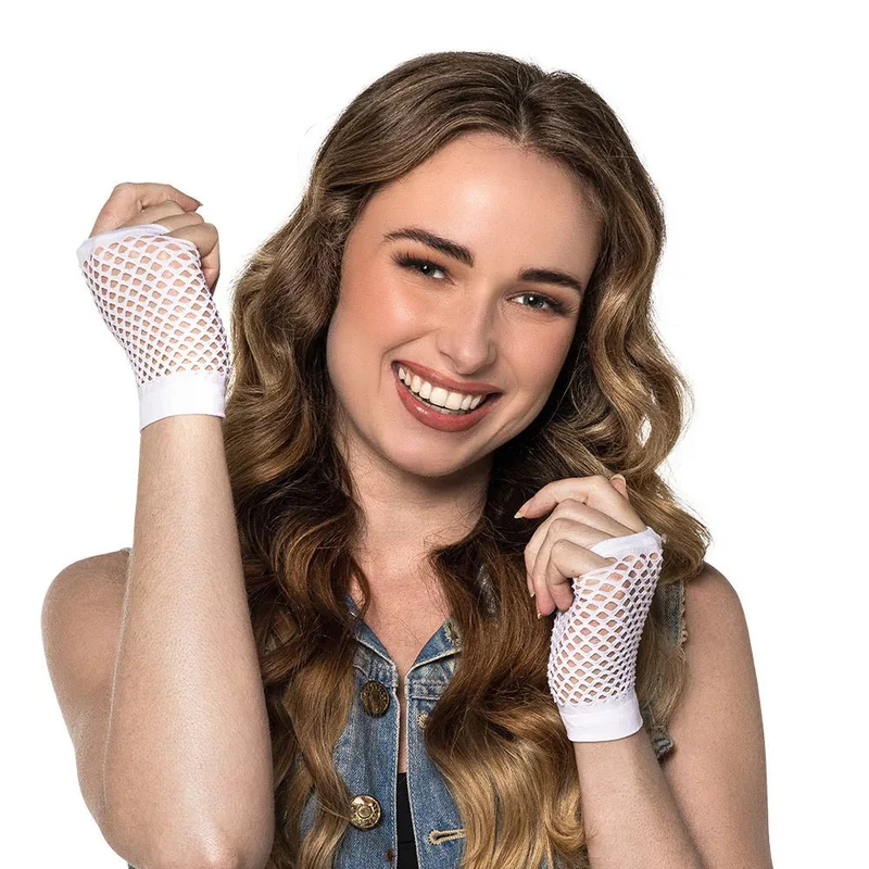Fischernetz-Handschuhe, weiß