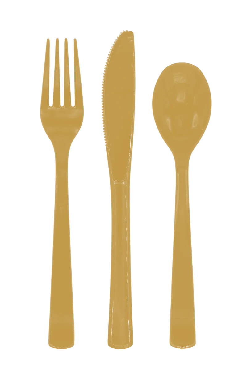 Wiederverwendbares 18-teiliges Goldbesteck
