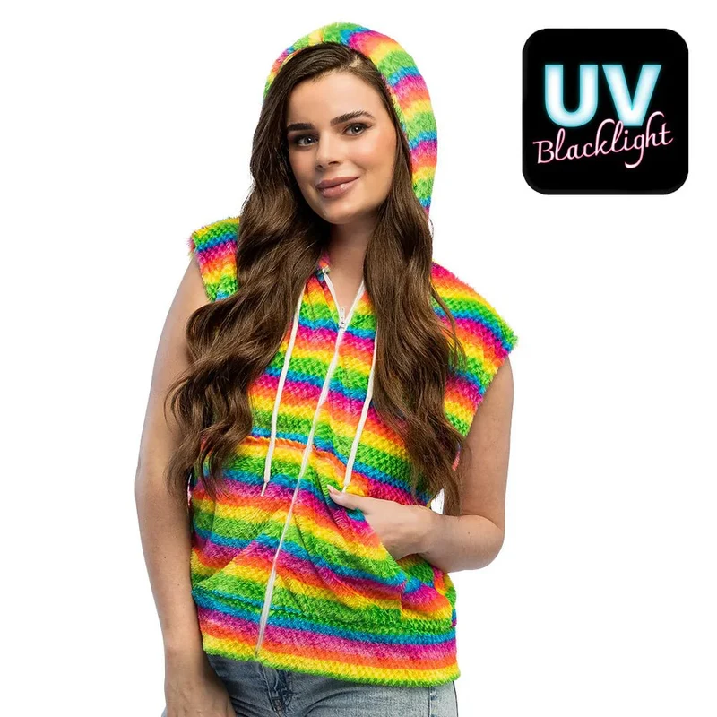 Regenbogen-Strickjacke Fluffy