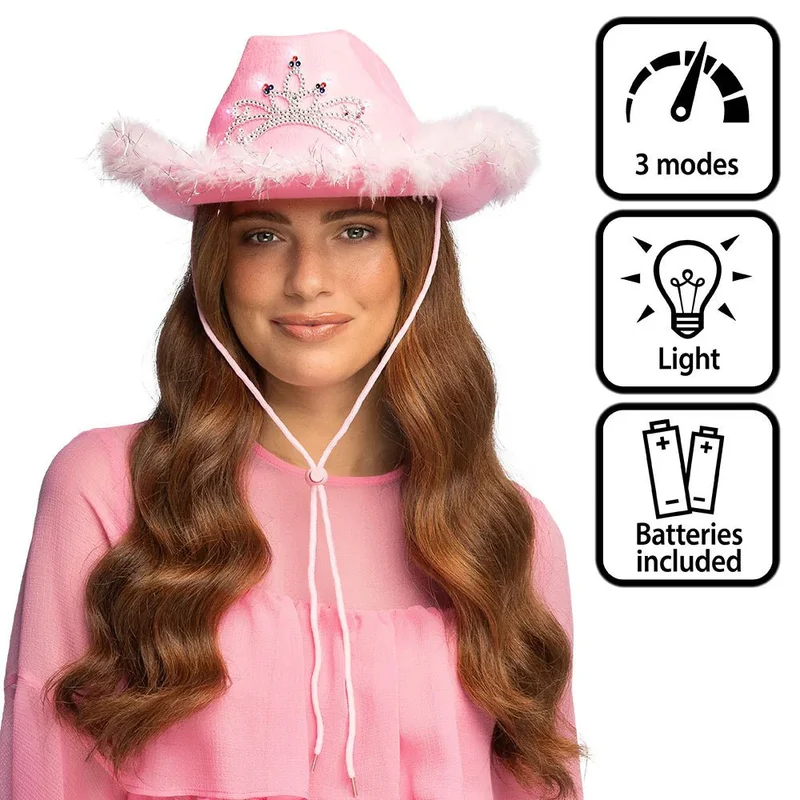 Cowboyhut aus rosa Leder