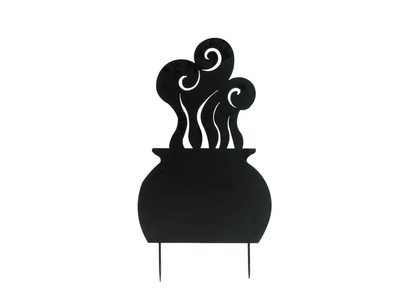 Halloween Silhouette Metall Hexenkessel, 83cm