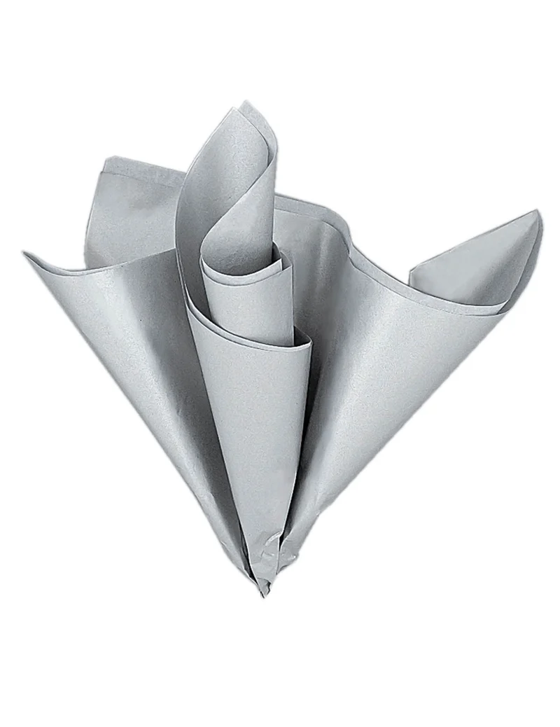 5 Blätter Seidenpapier in Metallic-Silber