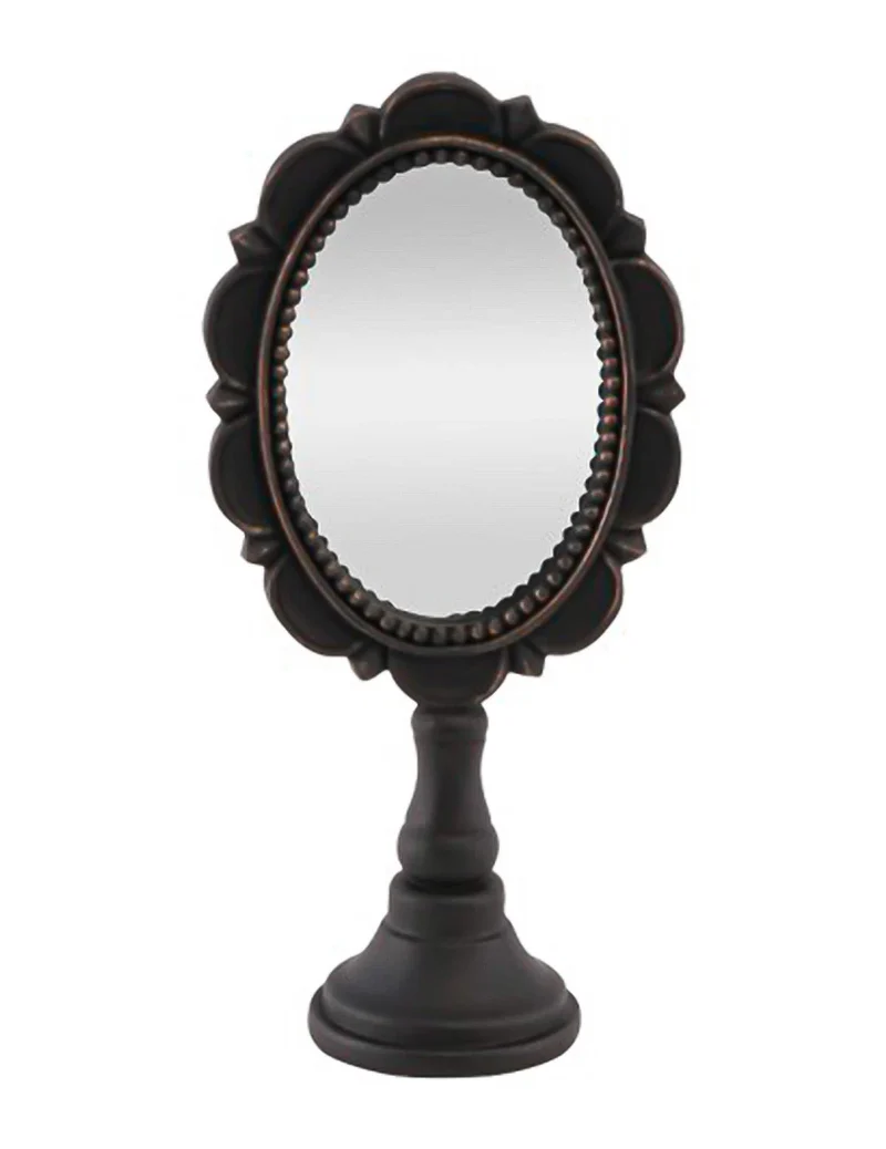 Kleiner Deko-Spiegel Schwarz Barock-Stil 12,3 x 7,3 x 25,5 cm