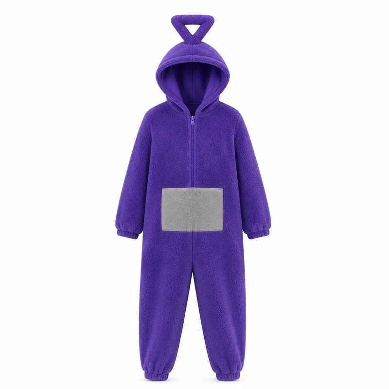 Paarse Teletubbie Onesie (Tinky Winky) – Zachte Pluche Onesie voor Volwassenen