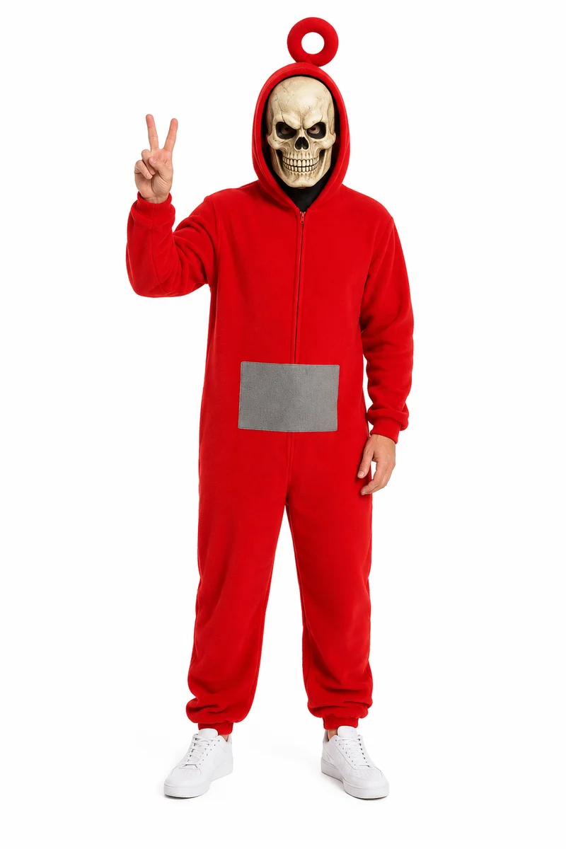 Teletubbie Onesie met Masker – Horror Editie - Enge Halloween Onesie