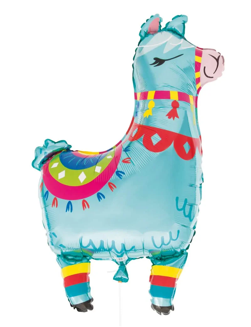 Großer Lama-Luftballon bunt 90 cm