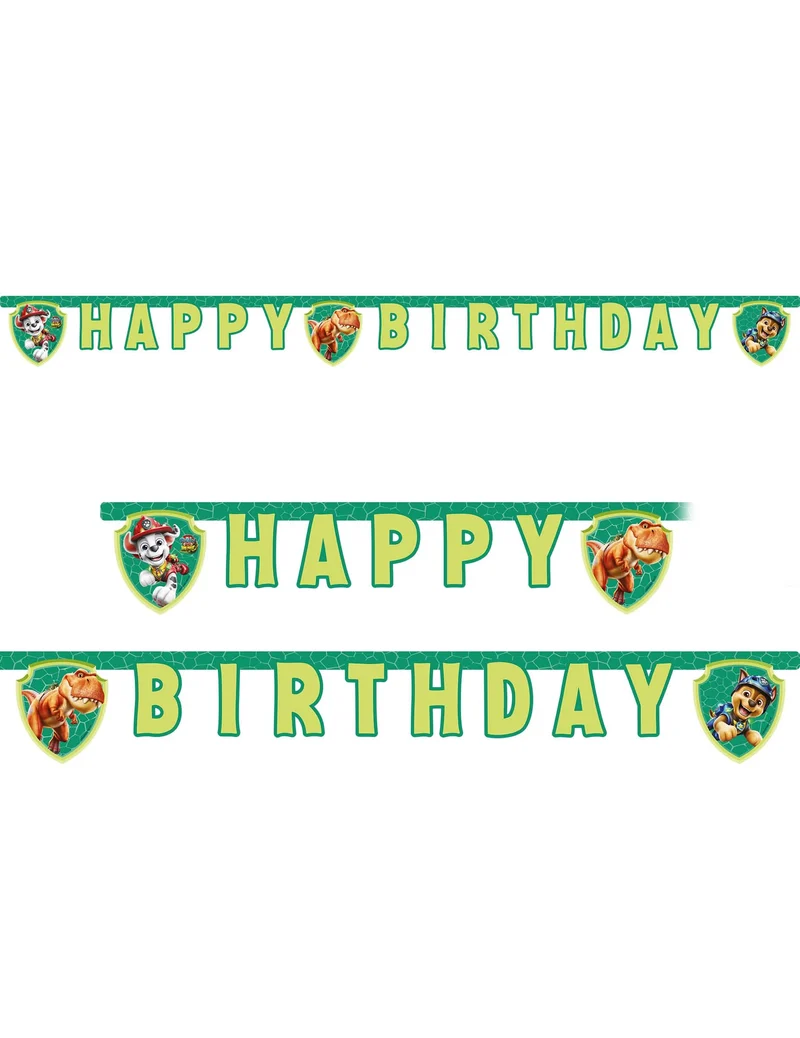 Paw Patrol™ Dino Movie Party-Girlande Happy Birthday 200 cm