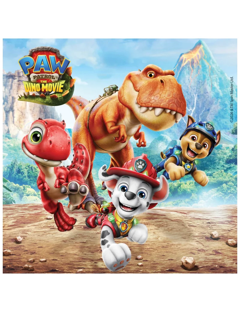 20 Papierservietten Paw Patrol™ Dino Movie 33 x 33 cm
