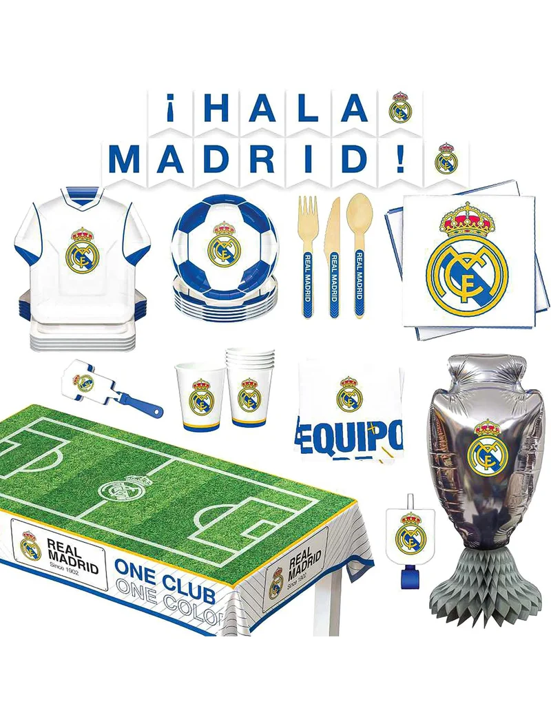 Real Madrid CF Komplettset fÃ¼r FuÃŸball-Geburtstag 75-tlg.