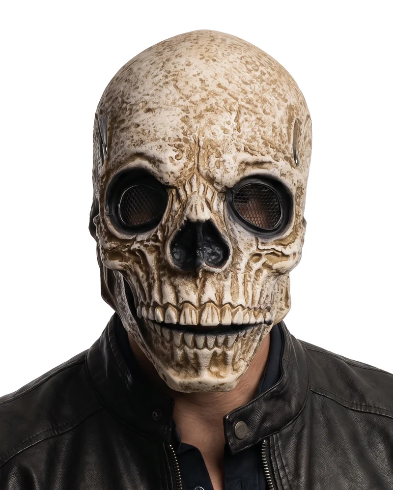 Totenschädel Skelett Maske mit beweglichem Kiefer