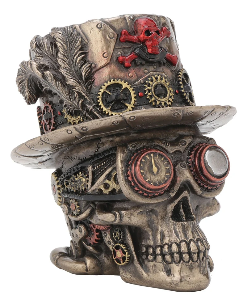 Clockwork Steampunk Totenschädel Figur 11cm