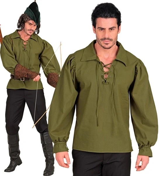 GRÜNES SHIRT IM HISTORISCHEN STIL