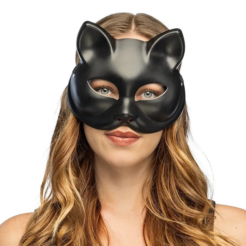 Halbmaske Kitty schwarz