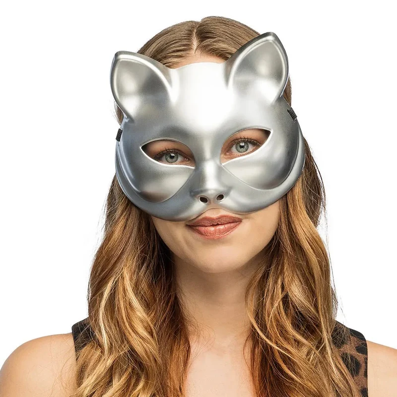 Halbmaske Kitty, silber