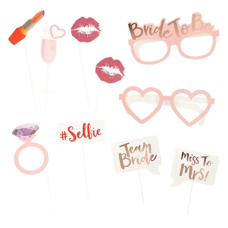 10-teiliges Set mit Foto-Requisiten „Bride to be“