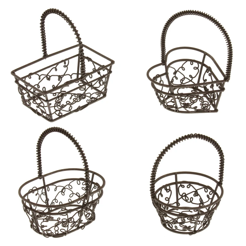 4er Set Mini Drahtkörbe