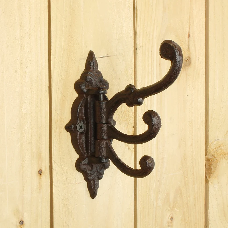 3er Wandhaken drehbar rostig Metall