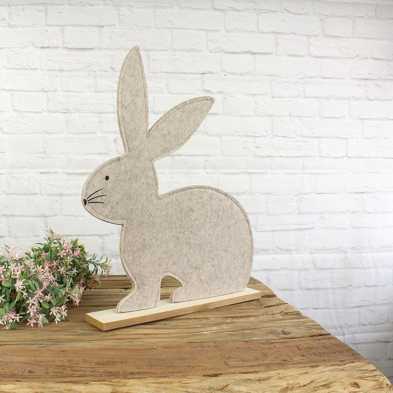 XL Hase Filz, sitzend 44 cm