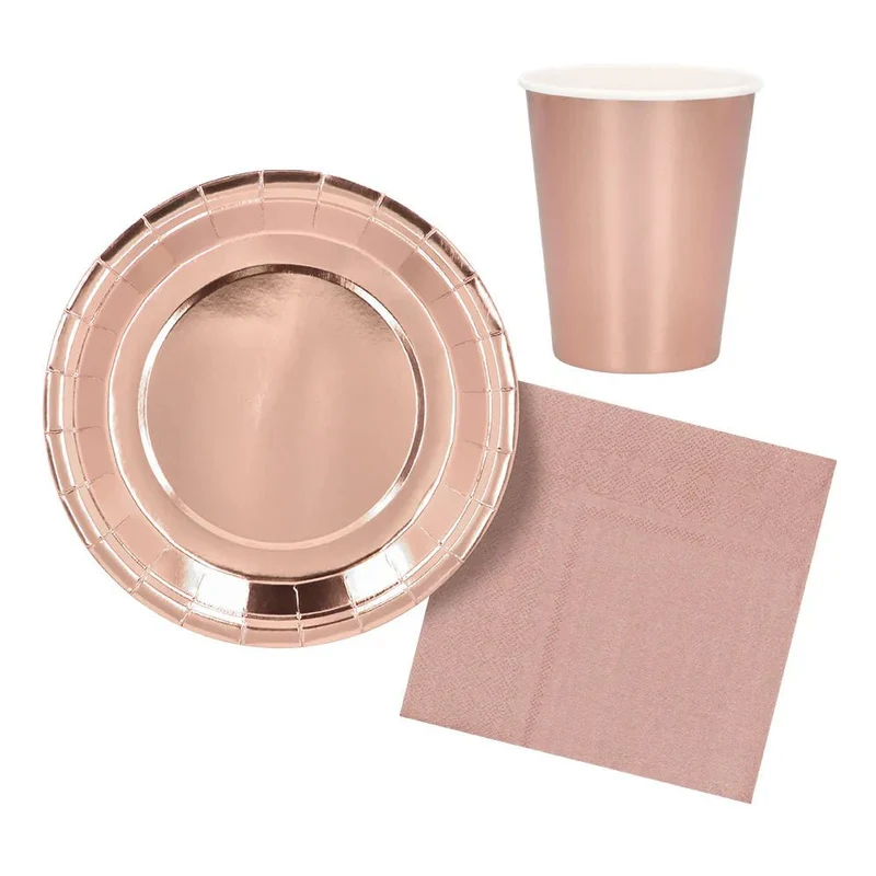 Roségold-Tischset, 3-teilig