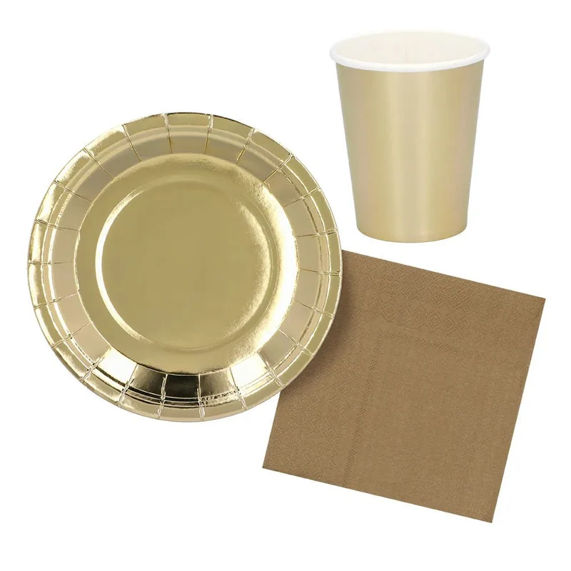 3-teiliges goldenes Tischset