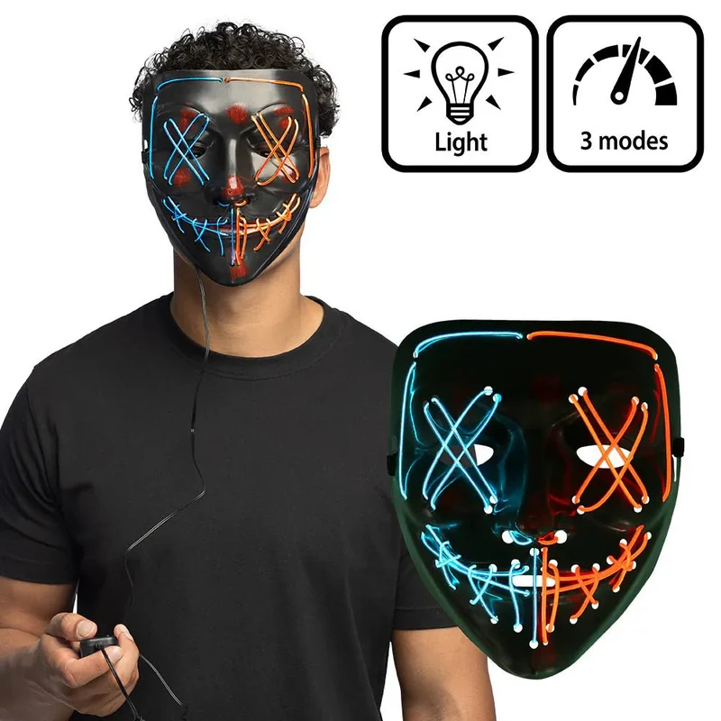 Halloween-Maske „Smile“ mit LED-Beleuchtung