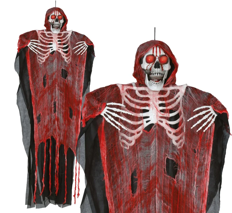 Halloween-Skelett mit Licht, Sound und Bewegung, 1,75 m