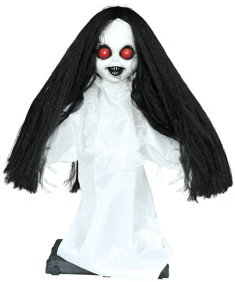 Halloween-Puppe mit Licht, Sound und Bewegung, 55 cm