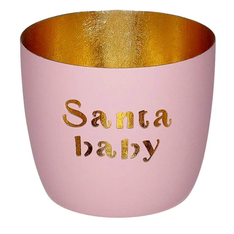 Windlicht Madras Santa baby rosa-goldfarben