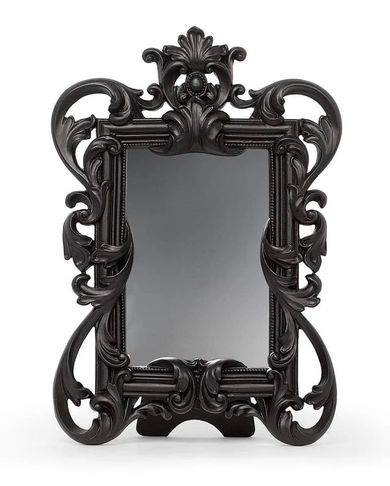 Schwarzer Gothic Barock Spiegel 26,5cm