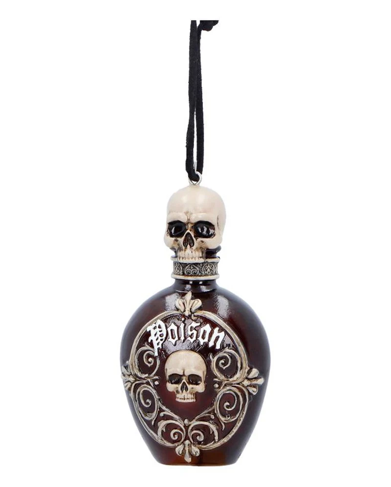Poison Bottle mit Totenkopf Hänge Ornament 10cm