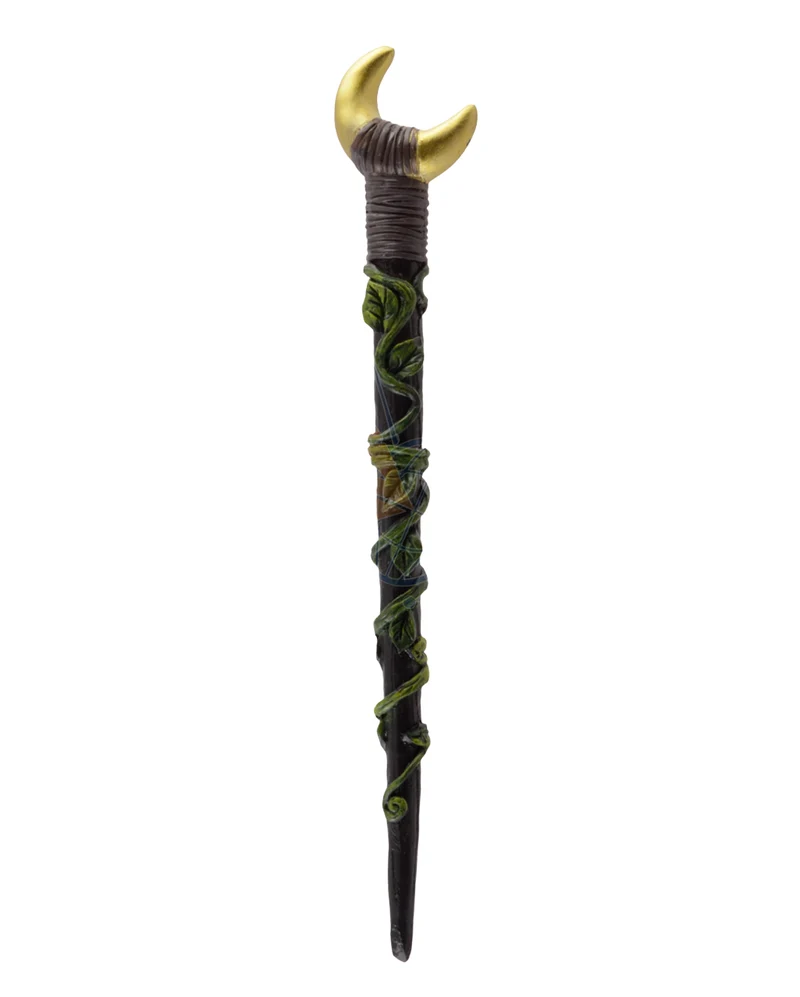 Pagan Zauberstab mit goldener Mondsichel 25cm