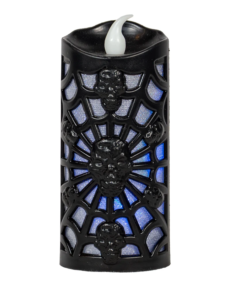 Gothic Spinnweben LED Kerze 10,5cm