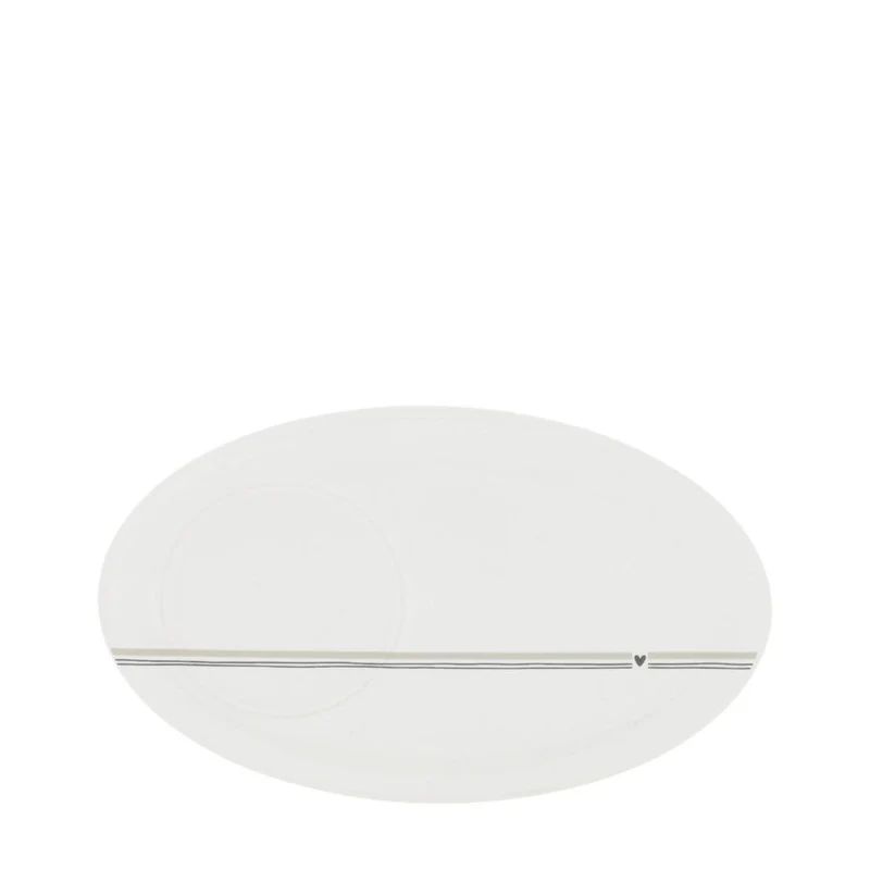 Bastion Collections Espresso Teller oval two stripes