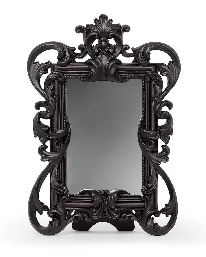 Schwarzer Barock Gothic Spiegel 26,5cm