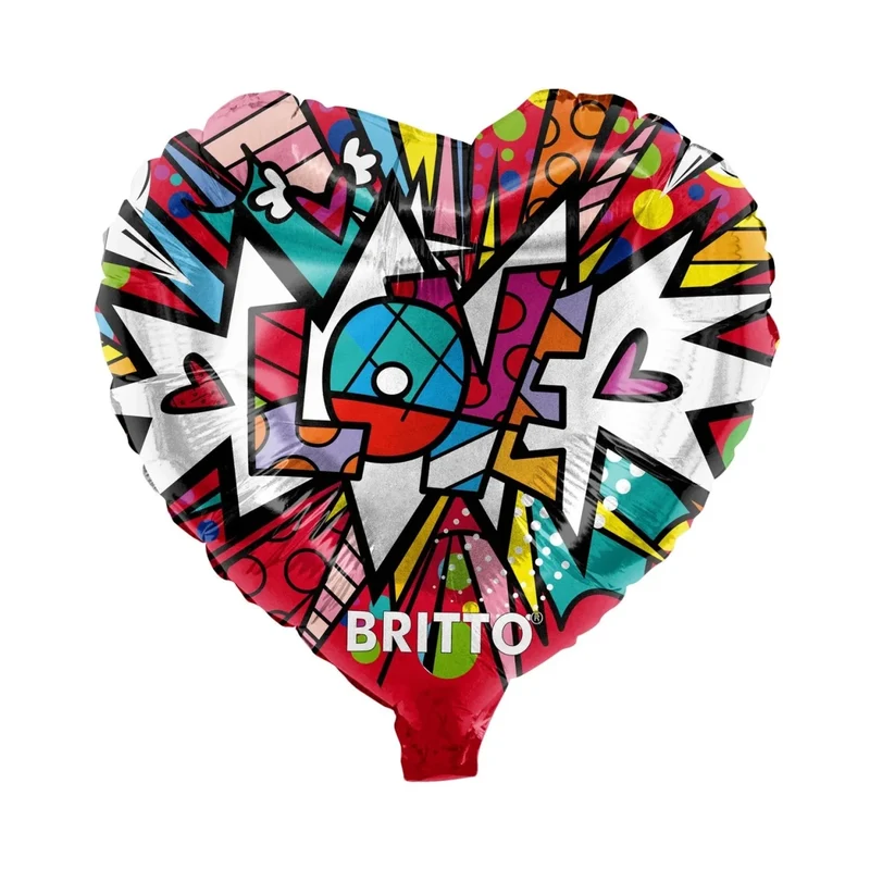 Farbiger Heliumballon „Britto Herz“ (leer), 45 cm