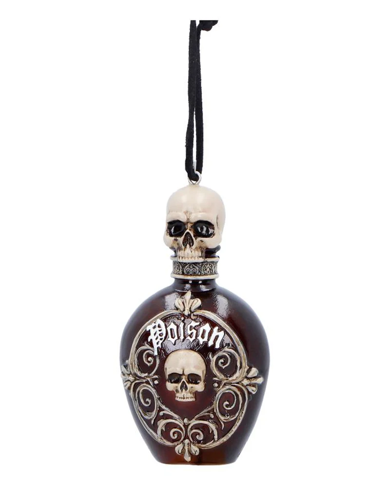 Gift Flasche mit Totenschädel Hänge Ornament 10cm