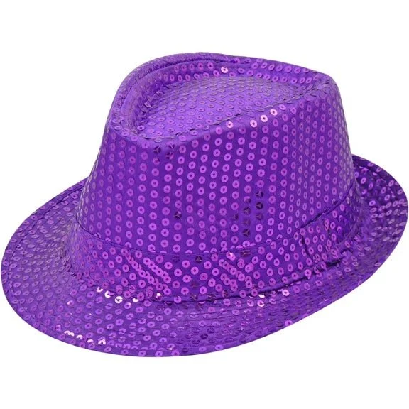 Lila Hut mit Glitzer