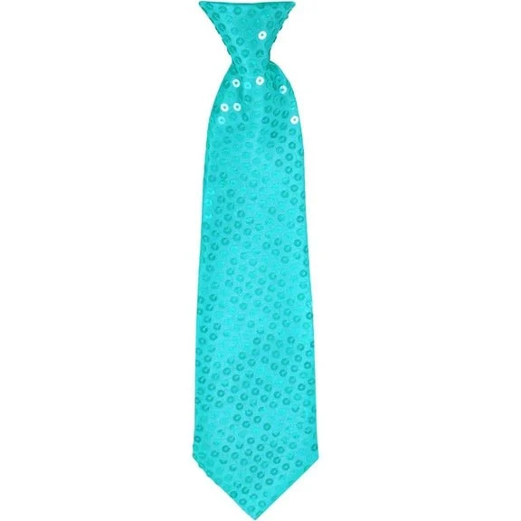 Blaue Krawatte mit Pailletten, 32 cm