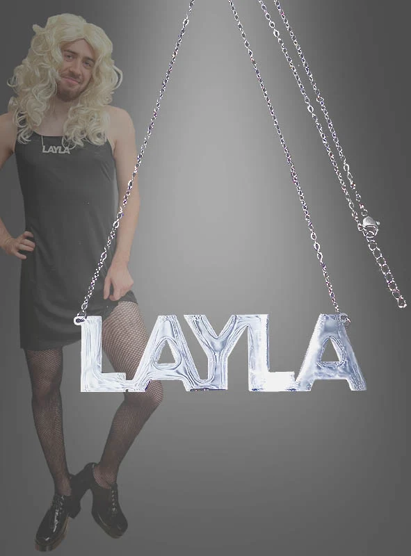 Protzige Layla Kette silber Namenskette 9,5cm