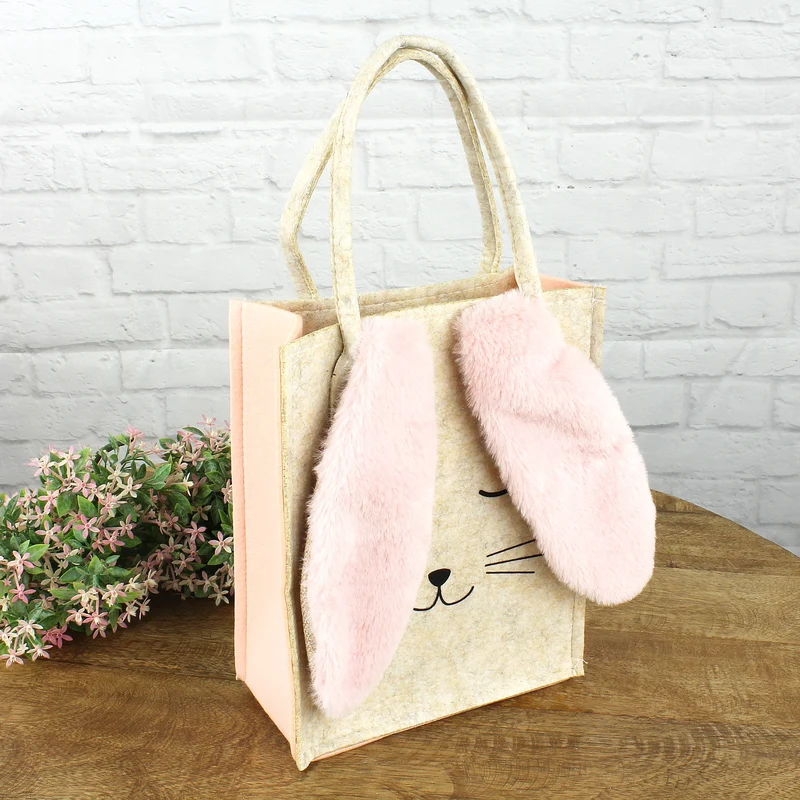 Filztasche Hase Creme Rosa